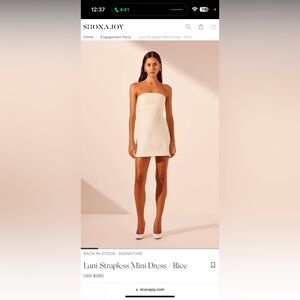 Shona Joy Lani Strapless Mini Dress - Rice